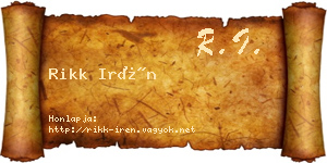 Rikk Irén névjegykártya